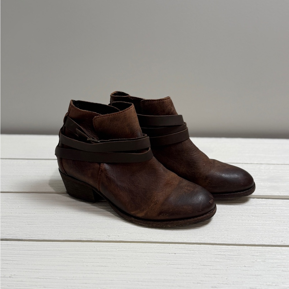H by Hudson 'Horrigan' Brown Leather Ankle Boots Size 40
